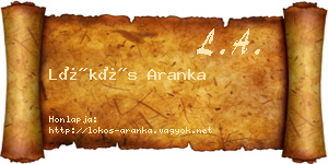 Lökös Aranka névjegykártya