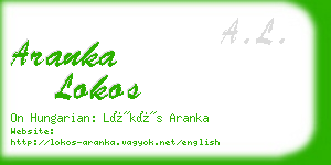 aranka lokos business card